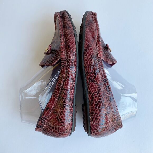 Isaac Mizrahi Women Abernathy Loafer Shoe 9.5 Purple Snake Print Leather Slip On - Picture 7 of 11